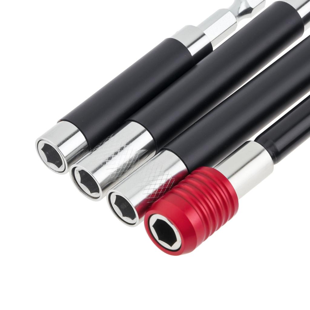 4 Pcs Magnetic Screwdriver Bit Holder Bar Set, Scalable 80-300mm Length, Quick Release 1/4 Inch Hex Adapter for Impact Driver Drill Bits Nuts Screws