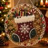 Weihnachts-Perlenmalerei Sonnenfänger-Set Bastelset Metallkette 3D Perlen in gemischter Größe Basteln Festliche Fensterwand Dekoration