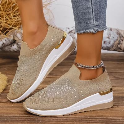 New Women Wedges Platform Sneakers Round Toe Casual Sneakers Slip-on Non Slip Vulcanized Sports Shoes Women Plus Size
