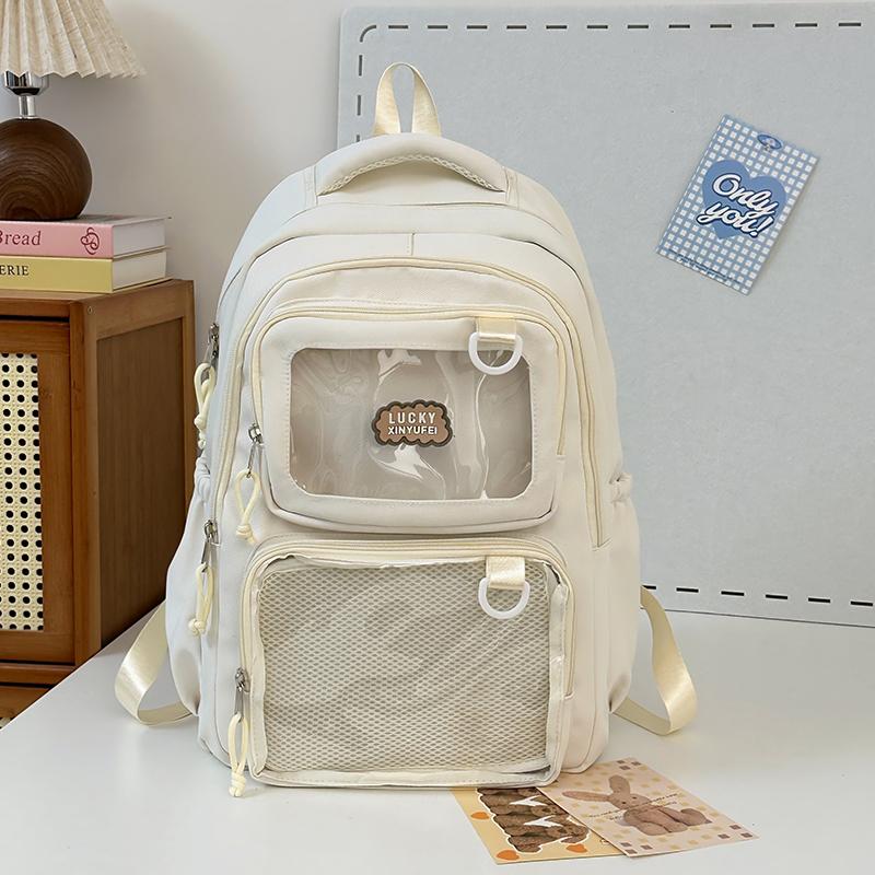 Women's Solid Color Backpack Student Schoolbag Outdoor Small Backpack