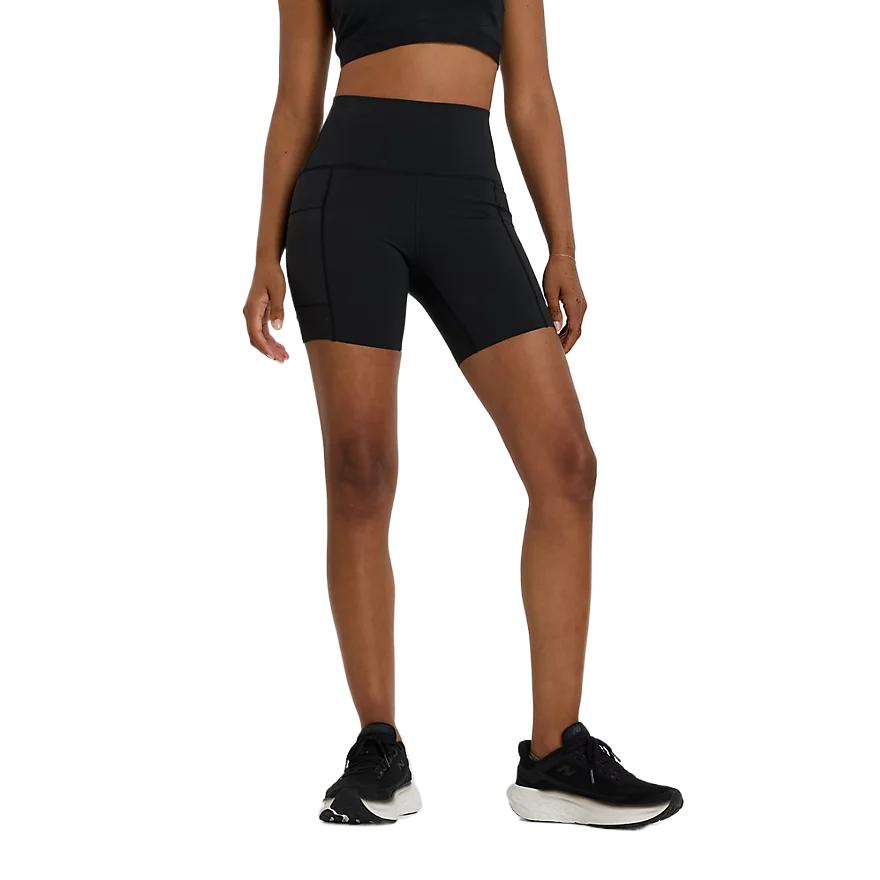 New Balance Nb Sleek Pocket High Rise Short 6 WS51271-BK S