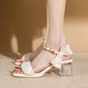 Purple High-heeled Sandals for Women,New Summer 2025Style,Fashionable and Stylish,Not Tiring To The Feet,Versatile Crystal Shoes