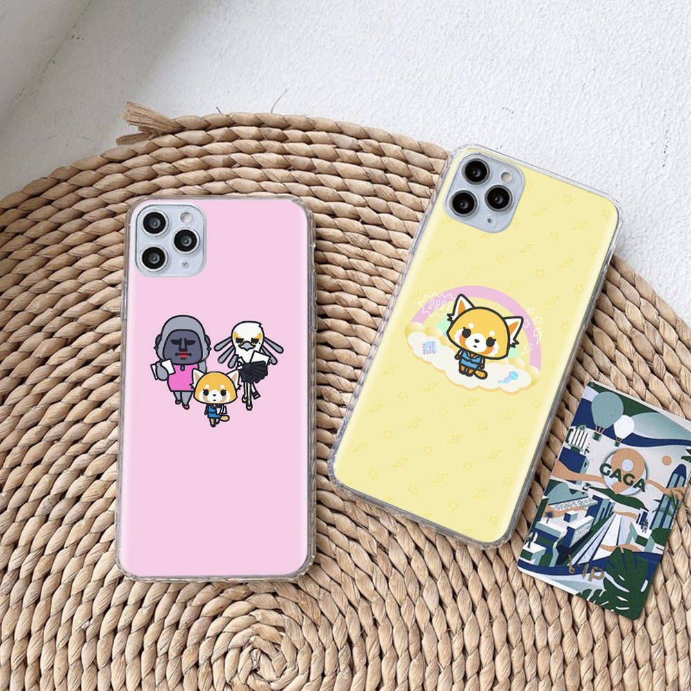 KT60 Aggretsuko Case for Samsung A04 A14 A23 A34 A54 M23 M33 M52 M53 Realme 10 9 C30S C35 C55 VIVO Y02S Y21 Y33S Y51 X80 Pro Clear Cover