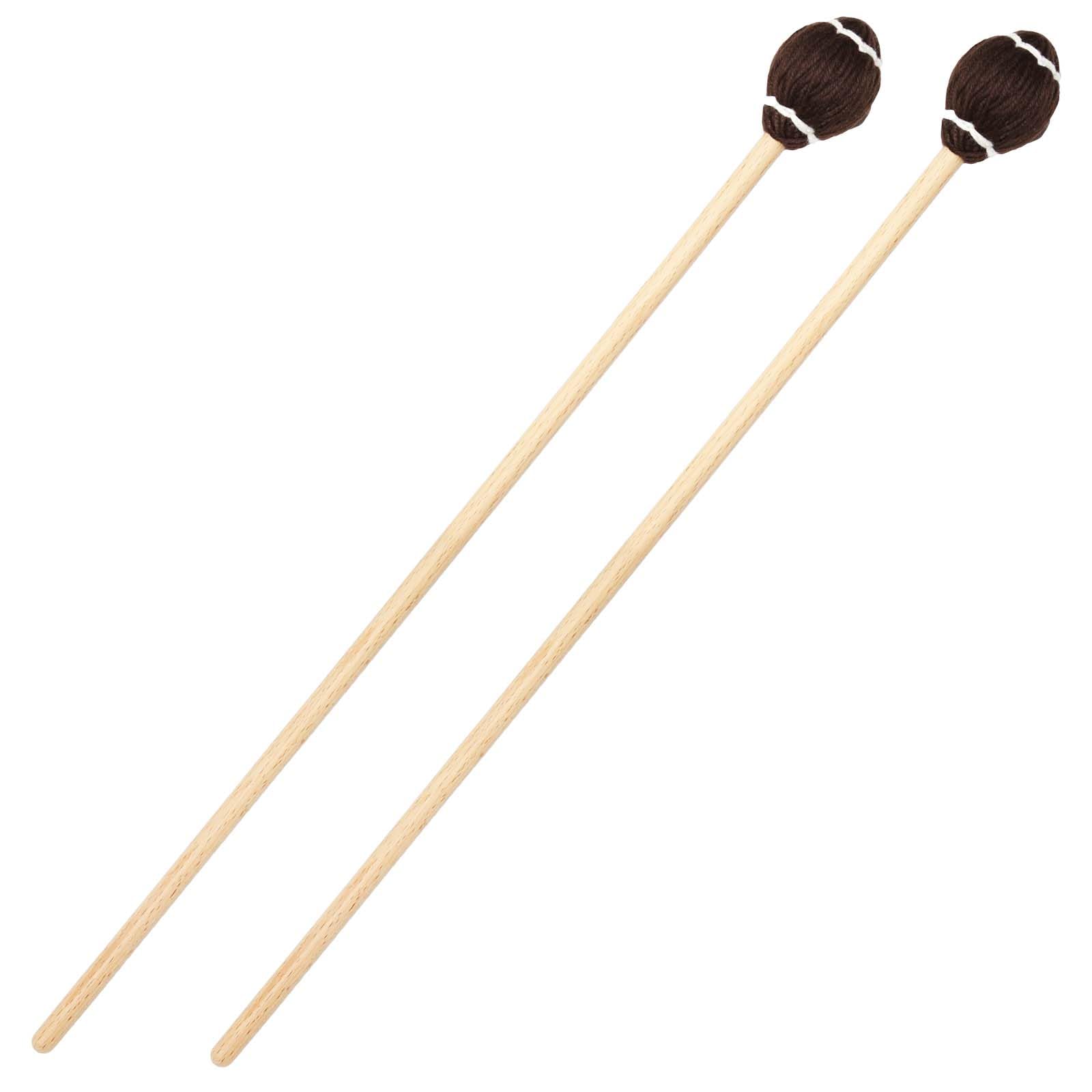 

Silver & Style Marimba Mallets, Soft Xylophone Drumsticks, Yarn, Beginner Practice Percussion Instrument (Dark Brown)