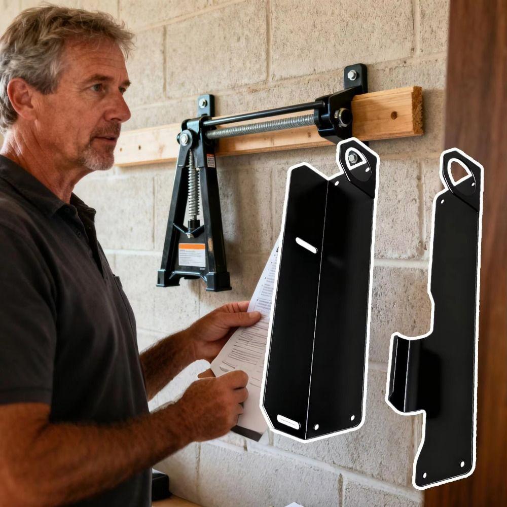 2pcs Heavy Duty Jack Stand Wall Mount Space Saving Metal Brackets Garage Tool Organizer Secure Mount Wall Mount
