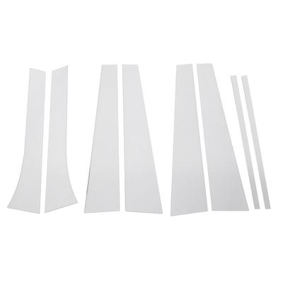 8ks lišty na sloupky, vysoce pevné PC, zrcadlový povrch, chrom, samolepka na kryt sloupku, dveře, okno