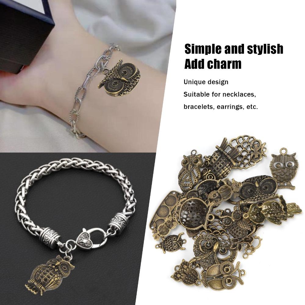 24 stuks Gemengde Modellen Uil Sieraden Accessoires Legering Vogel Bedels Dier Hangers Sieraden Maken