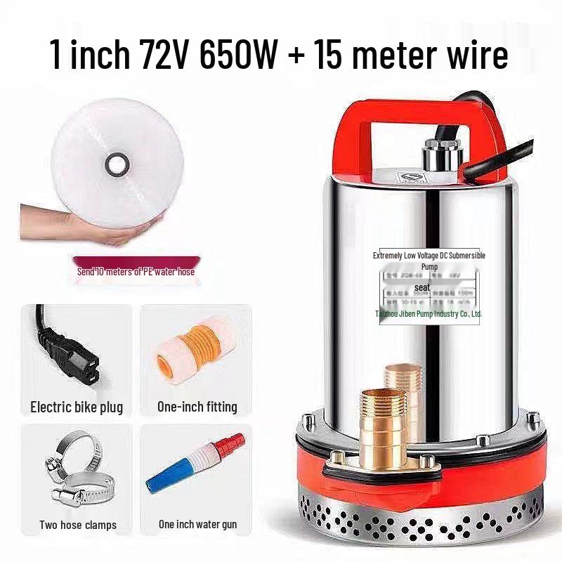 DC Submersible Water Pump for Vegetables and Farming, Compatible with 12V-60V Battery or Electric Vehicle