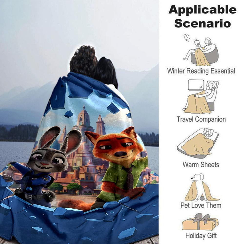 1 pezzo Zootopia Morbida Calda Coperta Plaid Coperta da Riposo per Divano Sofa Ufficio Letto Campeggio Viaggio, Confortevole