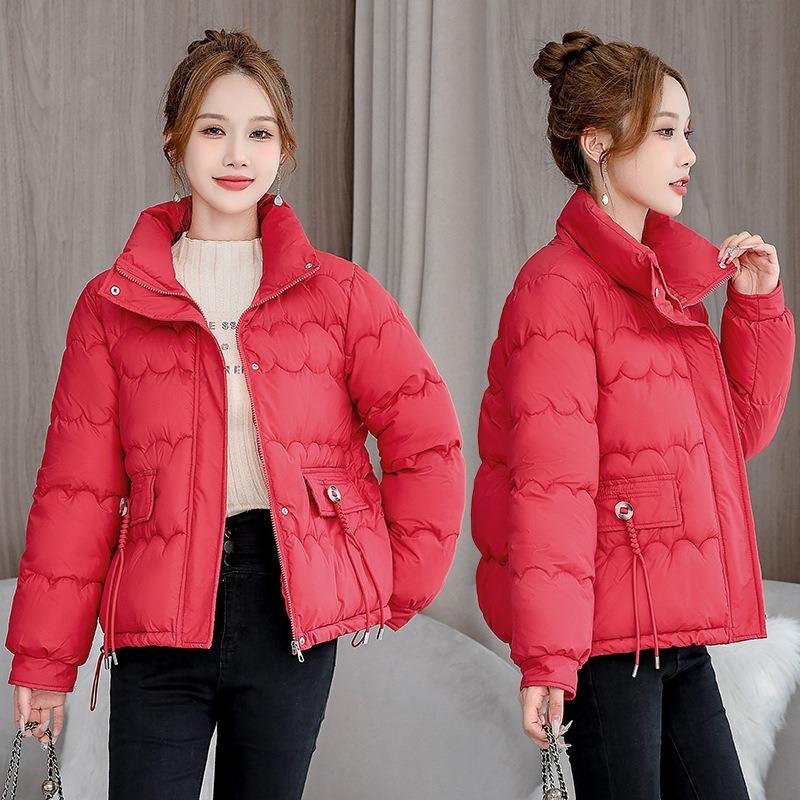 Short thickened down cotton clothes for women's winter new stand-up collar small bread clothes jacket