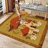 1pc. Mushroom House Outdoor Rug - Magical Fantasy Carpet for Home Decor, Office, Gift Idea, Unique Floor Mat with Stars and Flowers Pattern