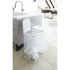 Yamazaki Luce 7552 Slim Kitchen Trash Can with Lid and Trash Bag White (2-Piece Set) Holder,