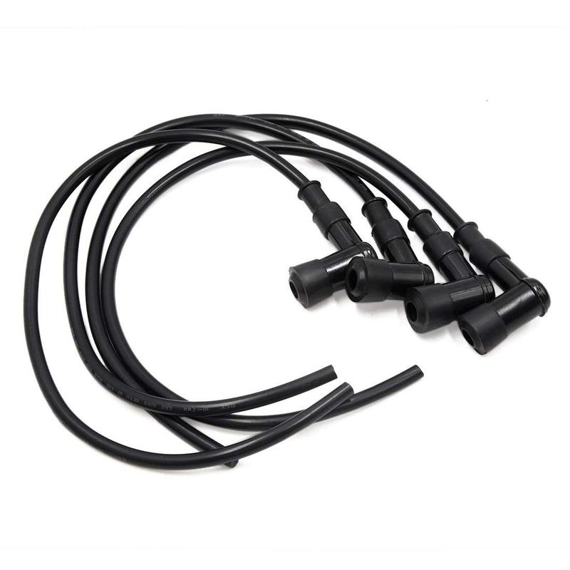 X Autohaux 4Pcs Silicone 90 Degree Motorcycle Motor Engine Spark Cap Ignition Wire Cable Black