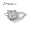 18K Gold Plated Connectors For Jewelry,Brass with Zircon Heart Clasps For Bracelets Accessories,DIY Jewelry Necklace Clasp