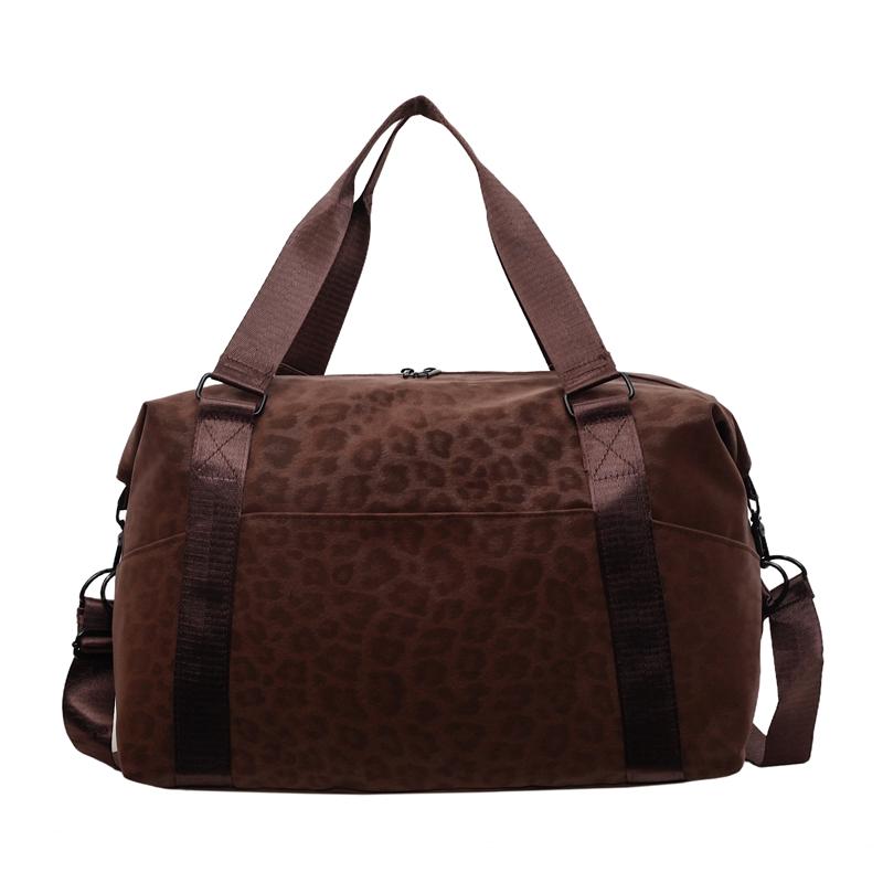 Large Capacity Short Distance Travel Bag Women's Lightweight Outdoor Luggage Storage Leopard Print Gym Bag