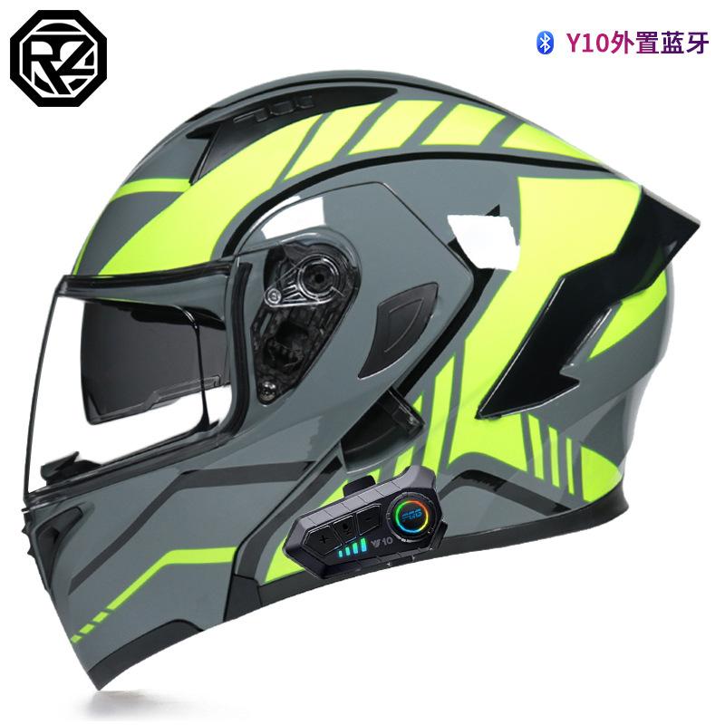 Orz Men's And Women's Electric Motorcycle Helmets Personalized Bluetooth Full Helmet Electric Scooter Motorcycle Four Seasons Warm Helmet