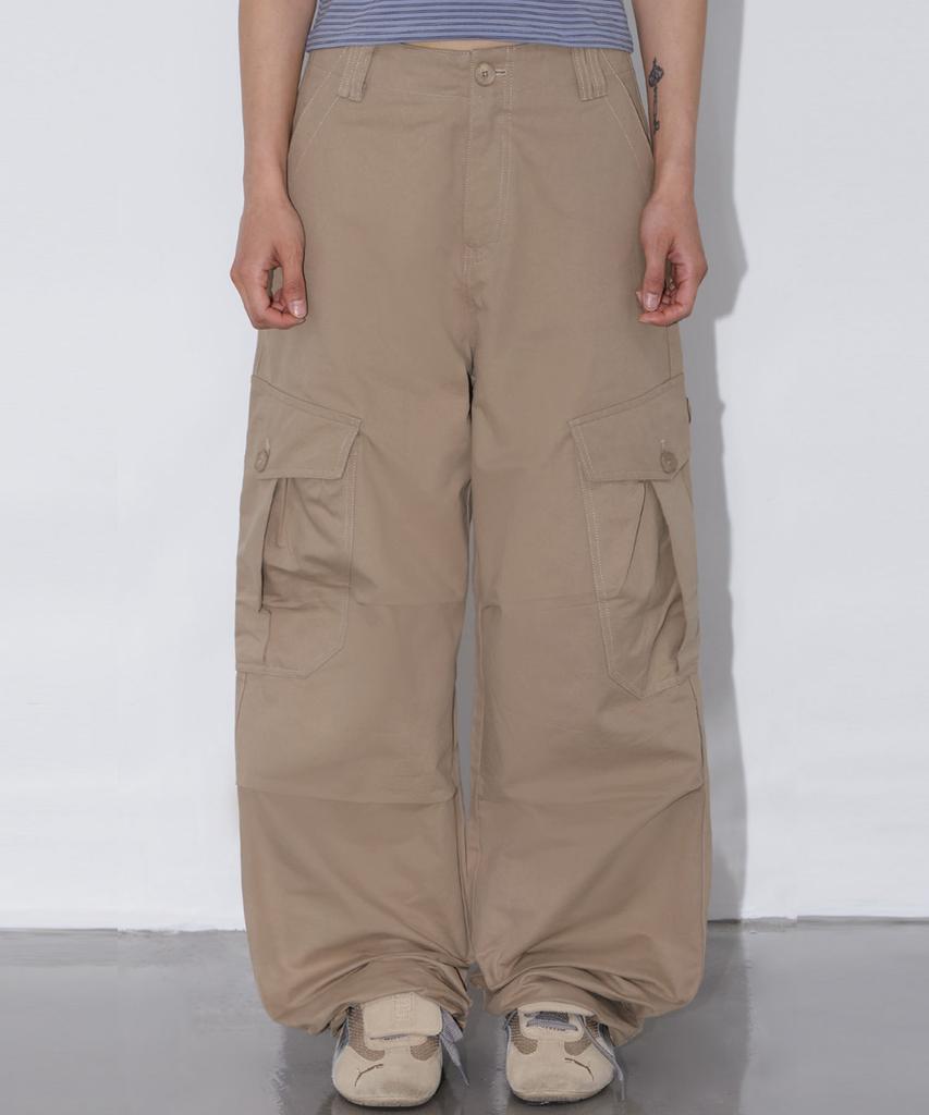 CHICKS Vintage Oversized Cargo Pants Beige