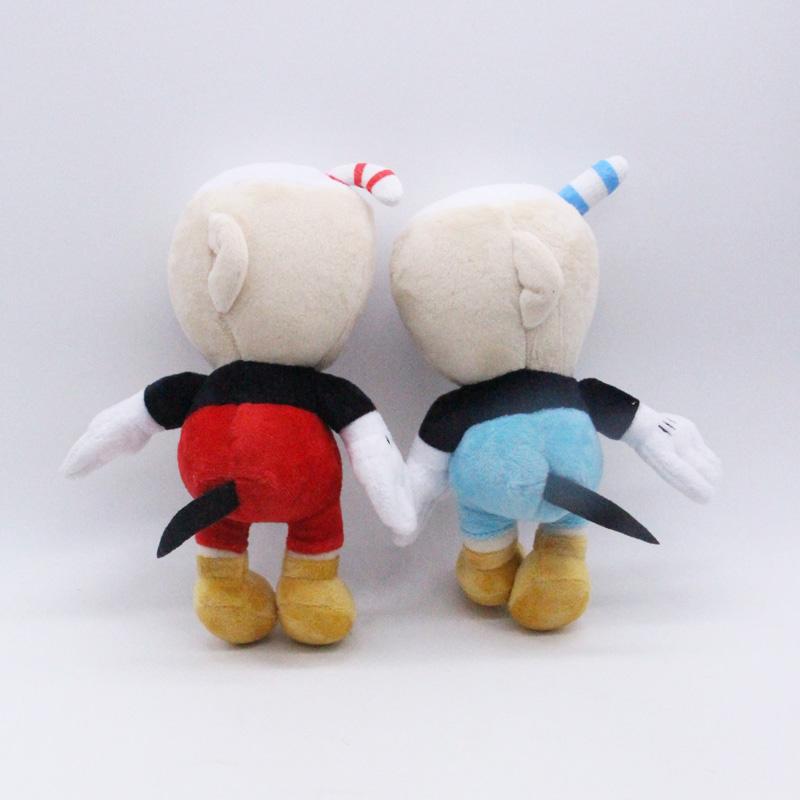 25cm Game Cuphead Plush Toy Mugman Soft Plushie Toy Anime Cartoon Stuffed Dolls Toys for Children Kids Birthday Christmas Gifts