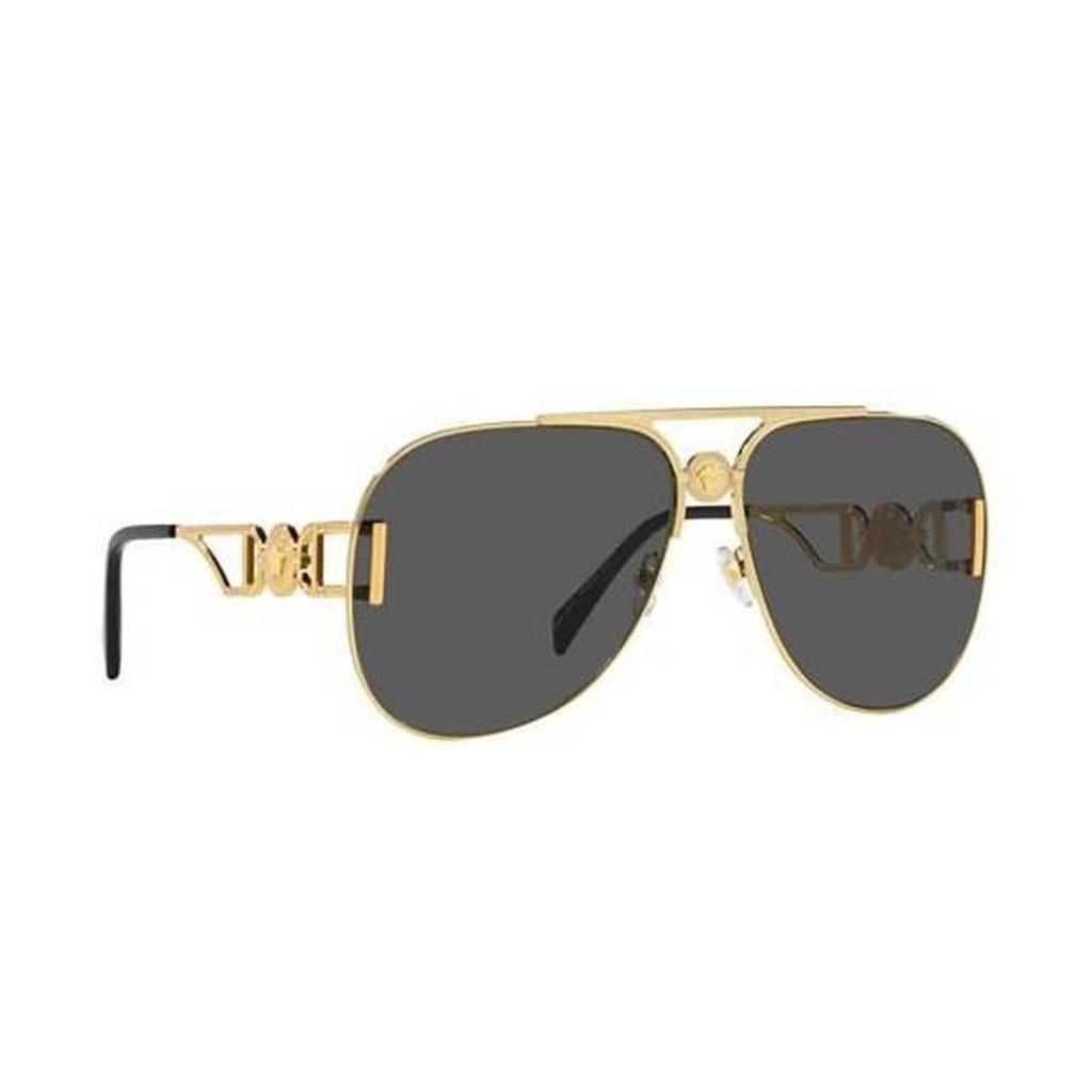 Versace Pilot Style Sunglasses With Hollow Design Unisex Sunglasses Gold VE2255100287