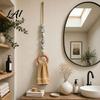 Portasciugamani in Legno Massello Appendiabiti Decorativo con Perline e Anello Boho Multicolore da Parete Organizzazione Casa Moderna Senza Foratura Portabiancheria da Fattoria