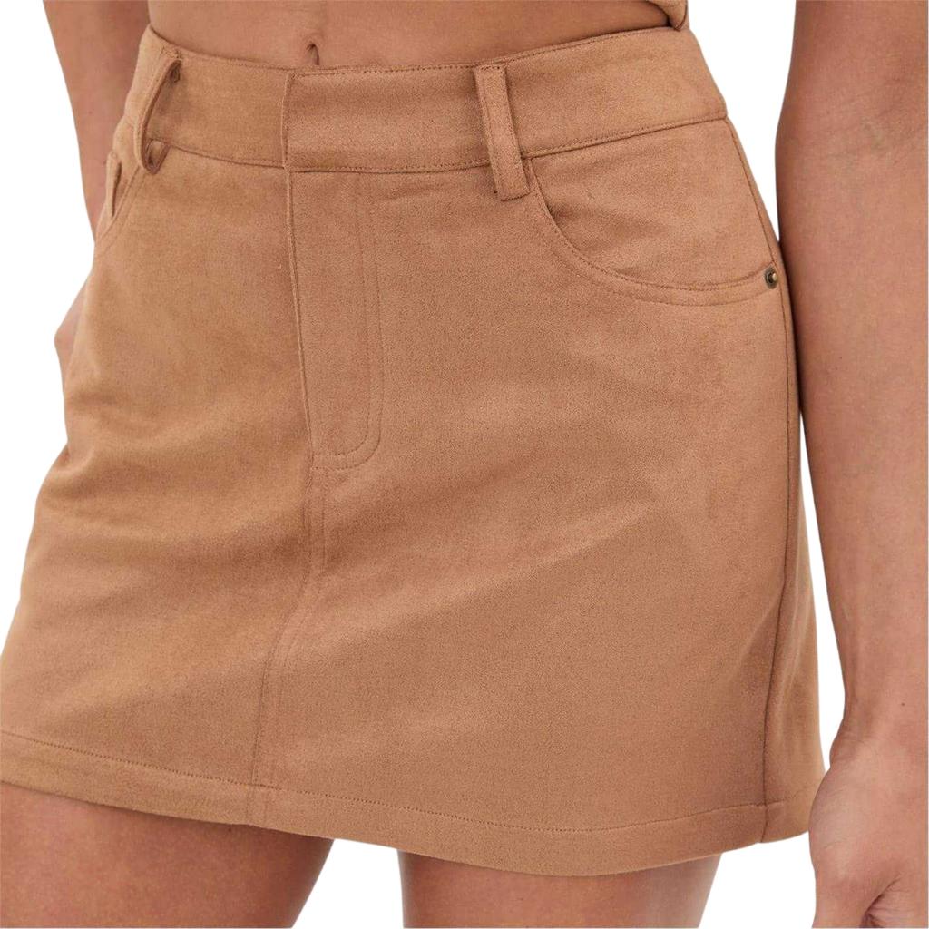 I Saw It First Womens/Ladies Skirta Faux Suede Fitted Mini Skirt