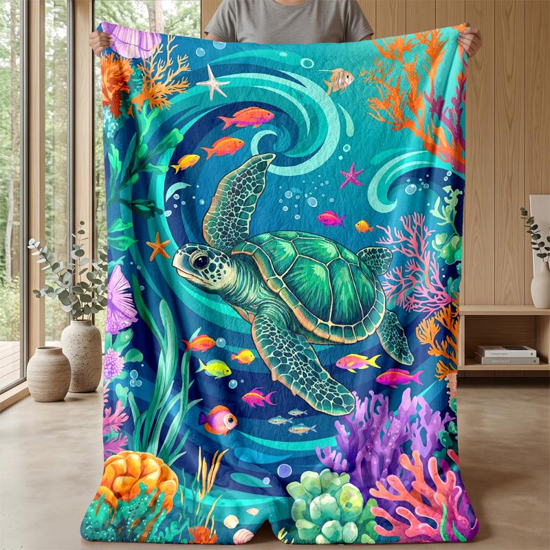 Underwater Sea Adventure Theme blanket Lightweight Warm Flannel Blanket Decorative Throw Blanket for Home Decoration