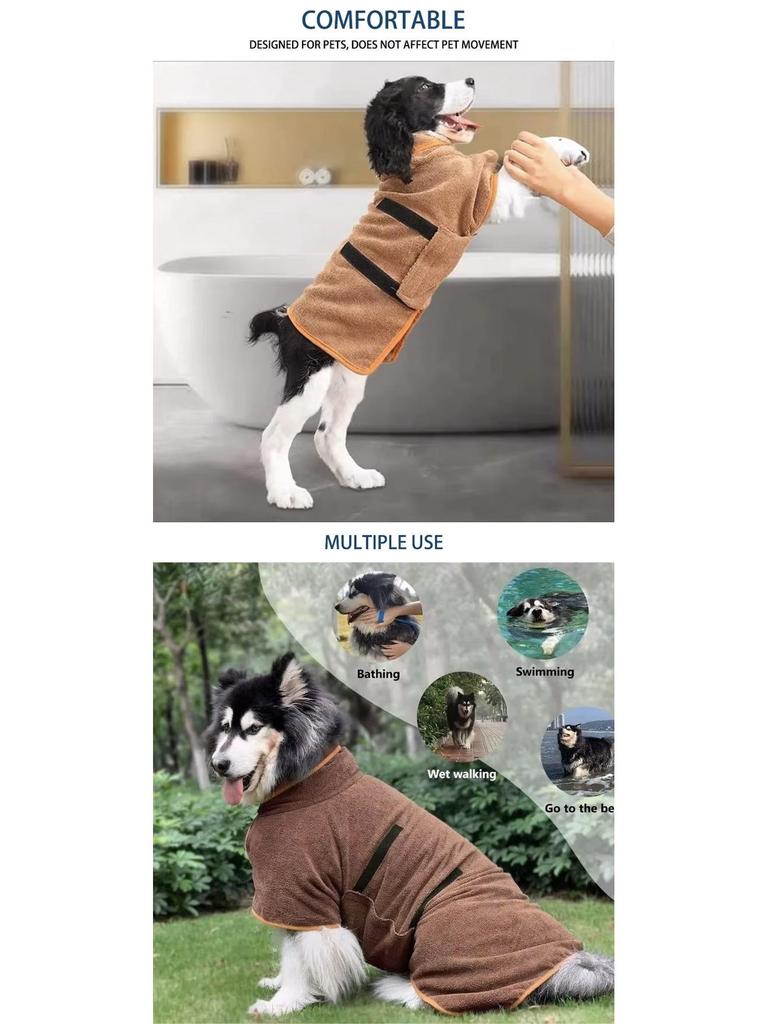 Quick-Dry Pet Bathrobe: Breathable, Absorbent Full-Body Wrap for All Seasons