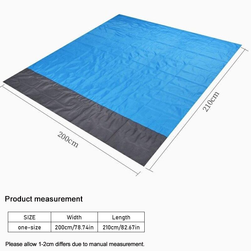 Kapesní piknik 200 x 210 cm Vodotěsná plážová podložka Deka s pískem zdarma Camping Outdoor Picknick Stan Skládací potah Povlečení
