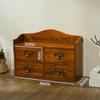 Desk Drawer Case Multifunctional Wooden Organizer Storage Cabinet Box for Makeup Supplies Rustic