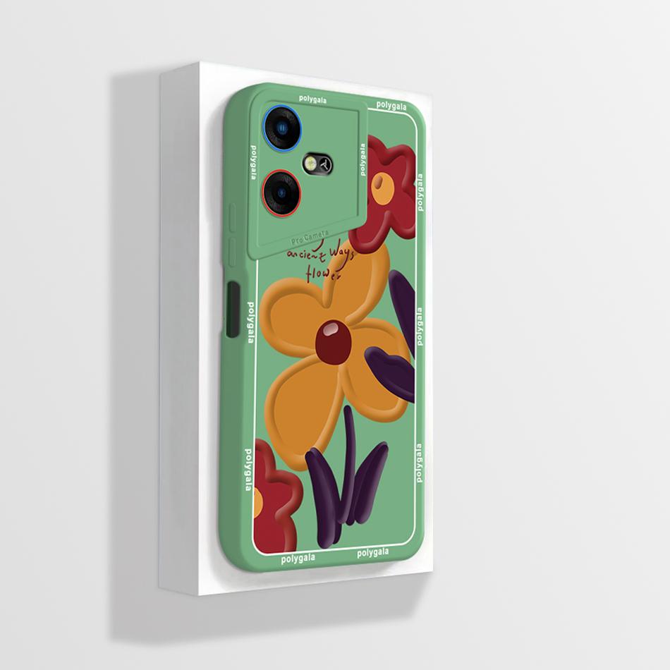 For Tecno Pova Neo 3 Case Stylish Flower Matte Soft Silicone Back Cover for Tecno Pova Neo 3 LH6n Neo3 Phone Cases Bumper Fundas