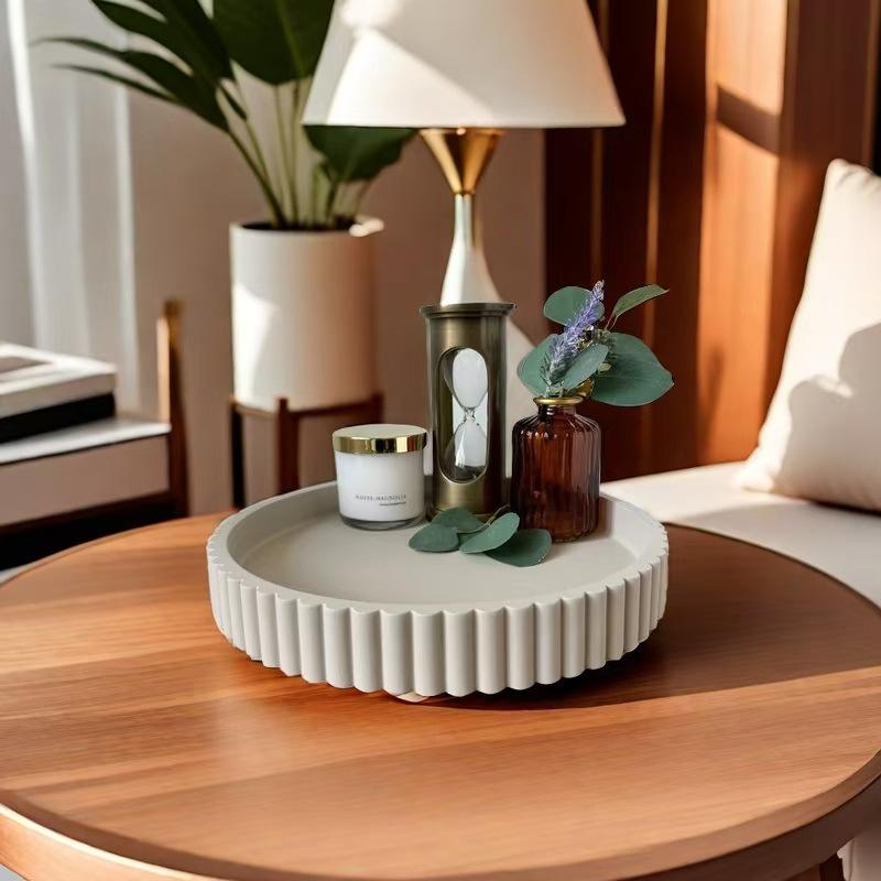 Fluted Ruffled Decorative Bowl for Living Room Coffee Table Bookshelf Console Table Styling Home Decor, Elegant Accent Piece