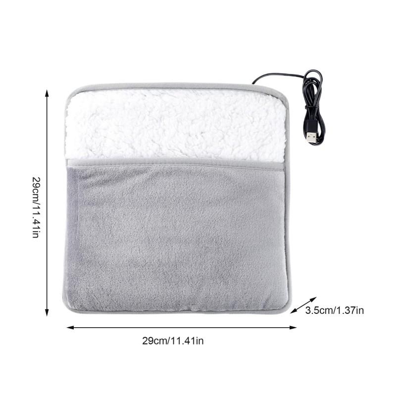 Foot Warmer USB Foot Heater Thermal Foot Heating Pad Soft Plush Warm Foot Cover Electric Heating Feet Warmer for Home Bedroom