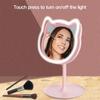 Desktop Cartoon Katze LED Licht Schminkspiegel Tragbarer Mode Mini Elektrischer Kosmetikspiegel für Persönlichen und Heimgebrauch