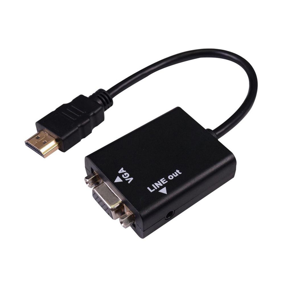 VGA Konverter Adapter mit 3,5mm Audio zu Analog Signal Unterstützung 1080P HD Ausgabe für PC Projektor Monitor