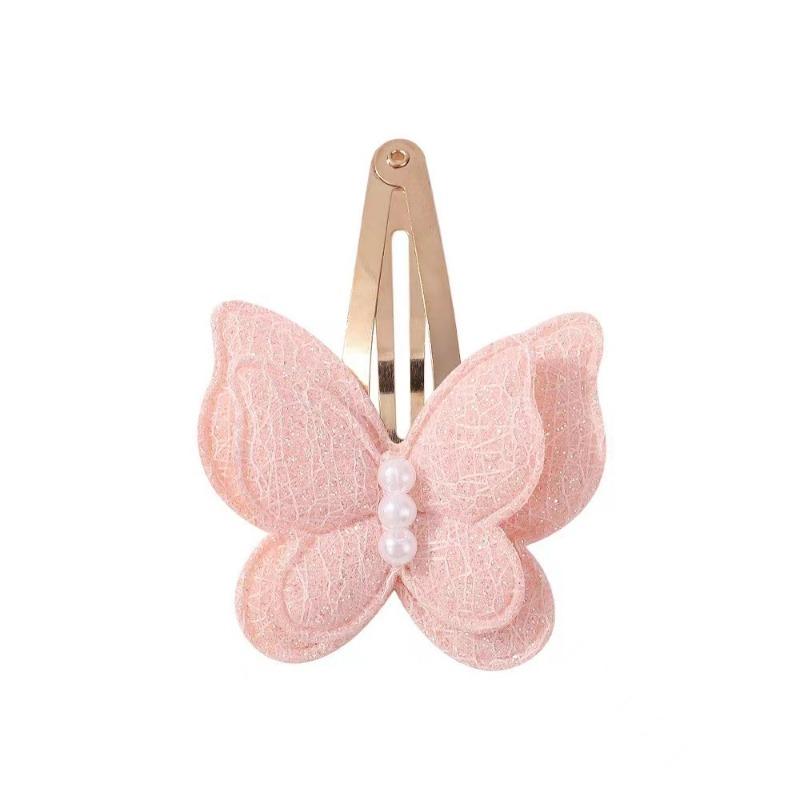 4-teiliges/Set Schmetterling Haarspangen Set für Mädchen Doppellagige Schleife Niedliche Pony Haarspange Baumwolle Sicher Kinder Baby Haarschmuck Set