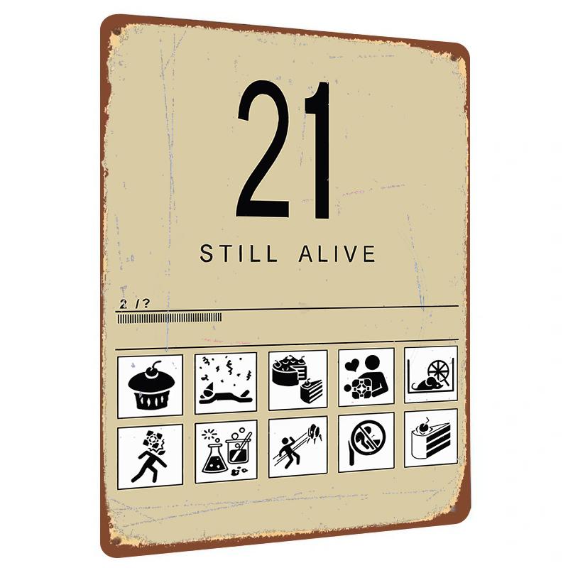 

Still Alive Vintage Metal Wall Art Creative Home Decor Birthday Gift Room Decoration 20x30cm（7.8x11.8inch）