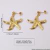 18K Gold-plated Stainless Steel Boho Style Starfish Pendant Earrings Fashion Exquisite Waterproof Earring Jewelry Gift for Women