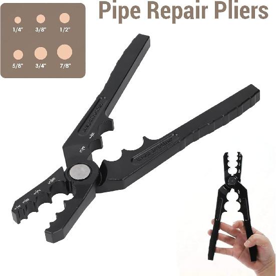 Narzędzie do naprawy rur miedzianych, Ręczne zaokrąglarka do rur miedzianych dla 1/4 cala 3/8 cala 1/2 cala 5/8 cala 3/4 cala 7/8 cala, Szczypce do kształtowania rur, Narzędzie do zaokrąglania rur, Aluminium