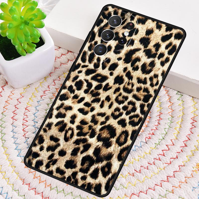 Tan Leopard TPU Phone Case For Samsung Galaxy note 10 pro S26 S25 S24 S23 S22 Ultra Plus S21 FE S20 Shockproof Cover