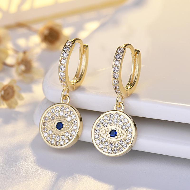 European and American Wind Devil's Eye Planet Series Micro-inlaid Zircon Fashion Earrings, Studs, Internet Celebrity Ear Buckles, Small Earrings 2026