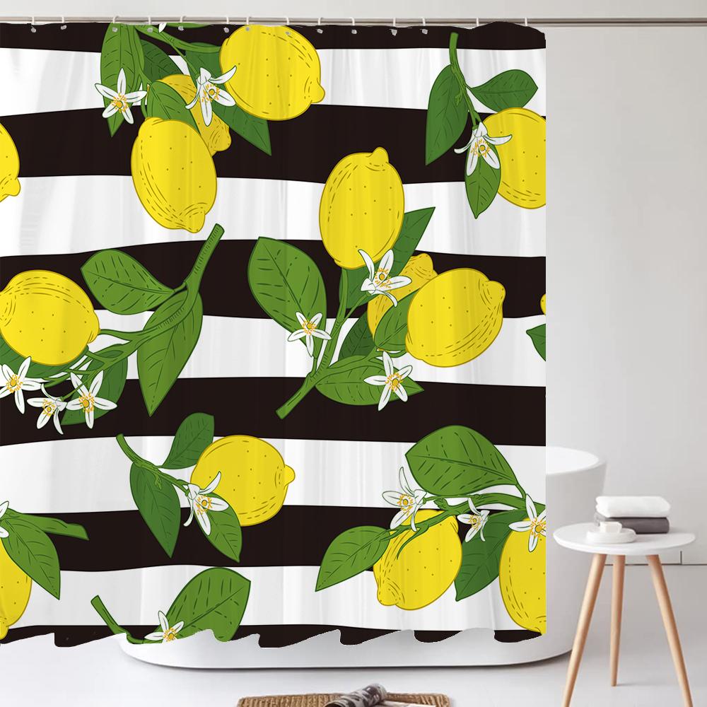 Elegant Flowers Shower Curtain 3D Print Floral Bathroom Curtain Polyester Bath Curtains Room Decor Curtain Washable With Hooks