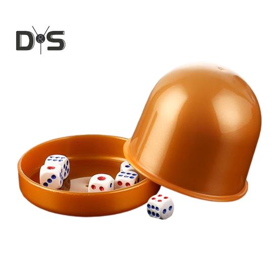 1 Satz Würfelbecher mit Sockel, 6-Punkt-Würfel, robuster manueller Shaker-Becher, für Erwachsene, Familienabend, Bar, Party, Glücksspiel, Trinkbrettspiel, Casino-Ausrüstung