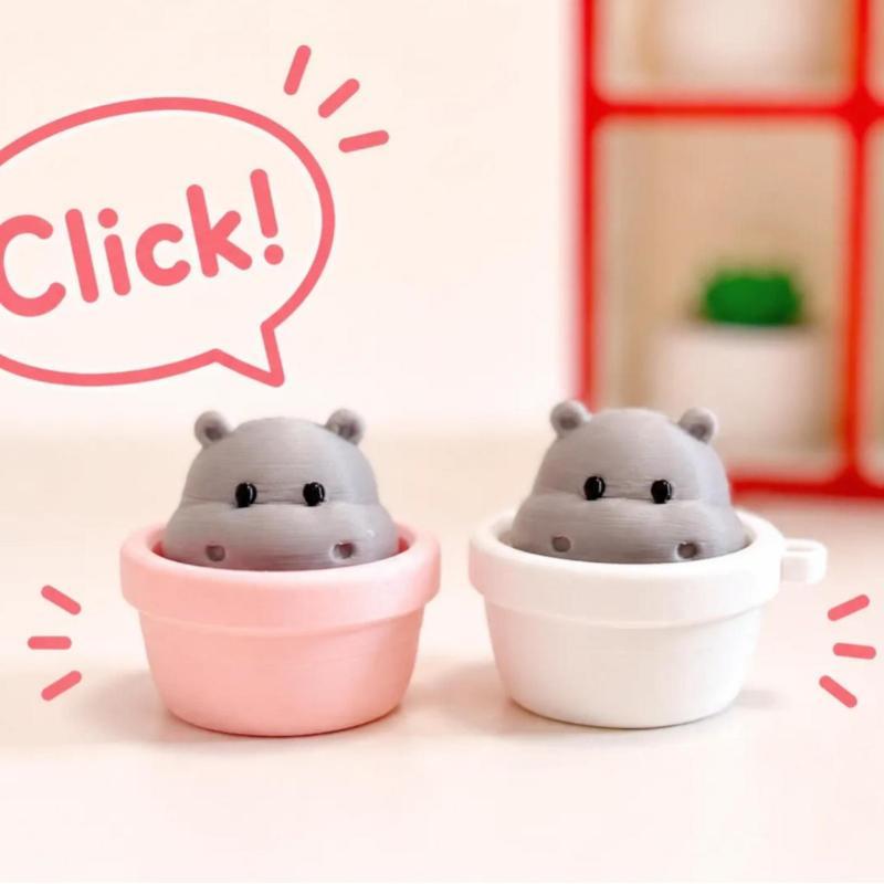Silent Finger Button Fidget Clicker Keychain Soft Slow Rebound Anti-Stress Mini Toy for ADHD People Daily Relaxation