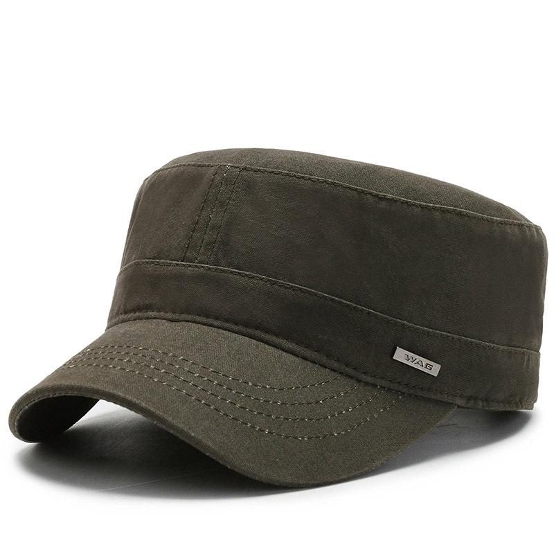 

Шляпа Мужская Кепка Модная Шляпа с Плоским Верхом Весна и Осень Уличная Военная Шляпа Солнцезащитная Шляпа Зимняя Папина Шляпа Adjustable армия зеленый