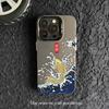 Color Silver Good Luck Koi Is Suitable for Apple 15 Mobile Phone Case iphone14plus/12Promax/11/13