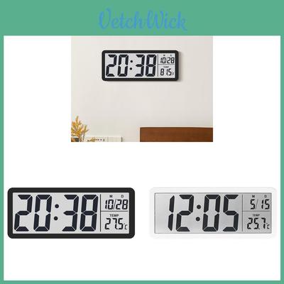 Moderne LCD-Wanduhr mit Temperatur- und Feuchtigkeitsanzeige für die Wohnzimmerdekoration
