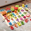 Montessori Kids Wooden Sorting Stacking Toys Shape Color Colorful Block Educational Learning Toys for Boys Girls Birthday Gift