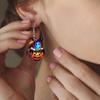 Colorful Themed Halloween Cartoon Ghost Pumpkin Pattern Women Earrings Acrylic
