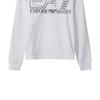 Emporio Armani EA7 SS22 Kapuzen-Sweatshirt mit Buchstaben- und Ziffern-Logo-Print, Lässiges Langarm-Sweatshirt für Herren, Weiß 3LPM45-PJFGZ-1100