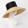 European and American simple and fashionable flat-top big-brimmed basin type straw straw hat outdoor travel sunscreen sunshade beach straw hat